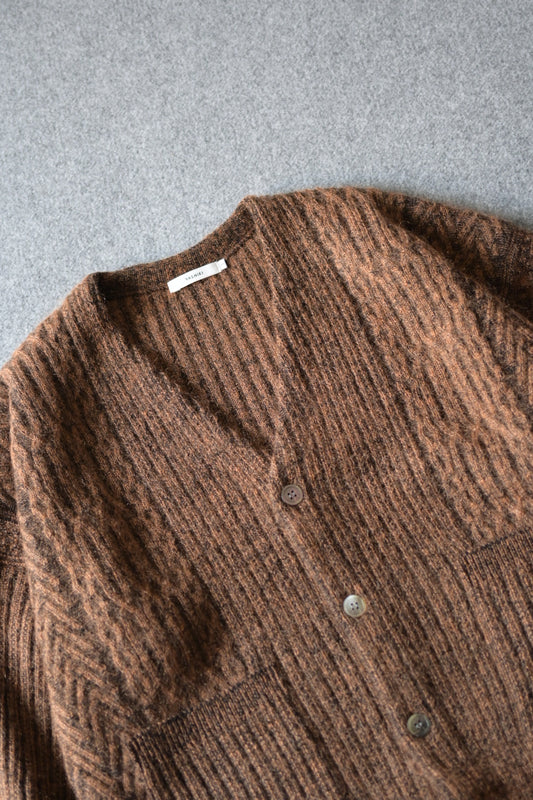 YASHIKI - Sekkei mohair Cardigan [ORANGE]