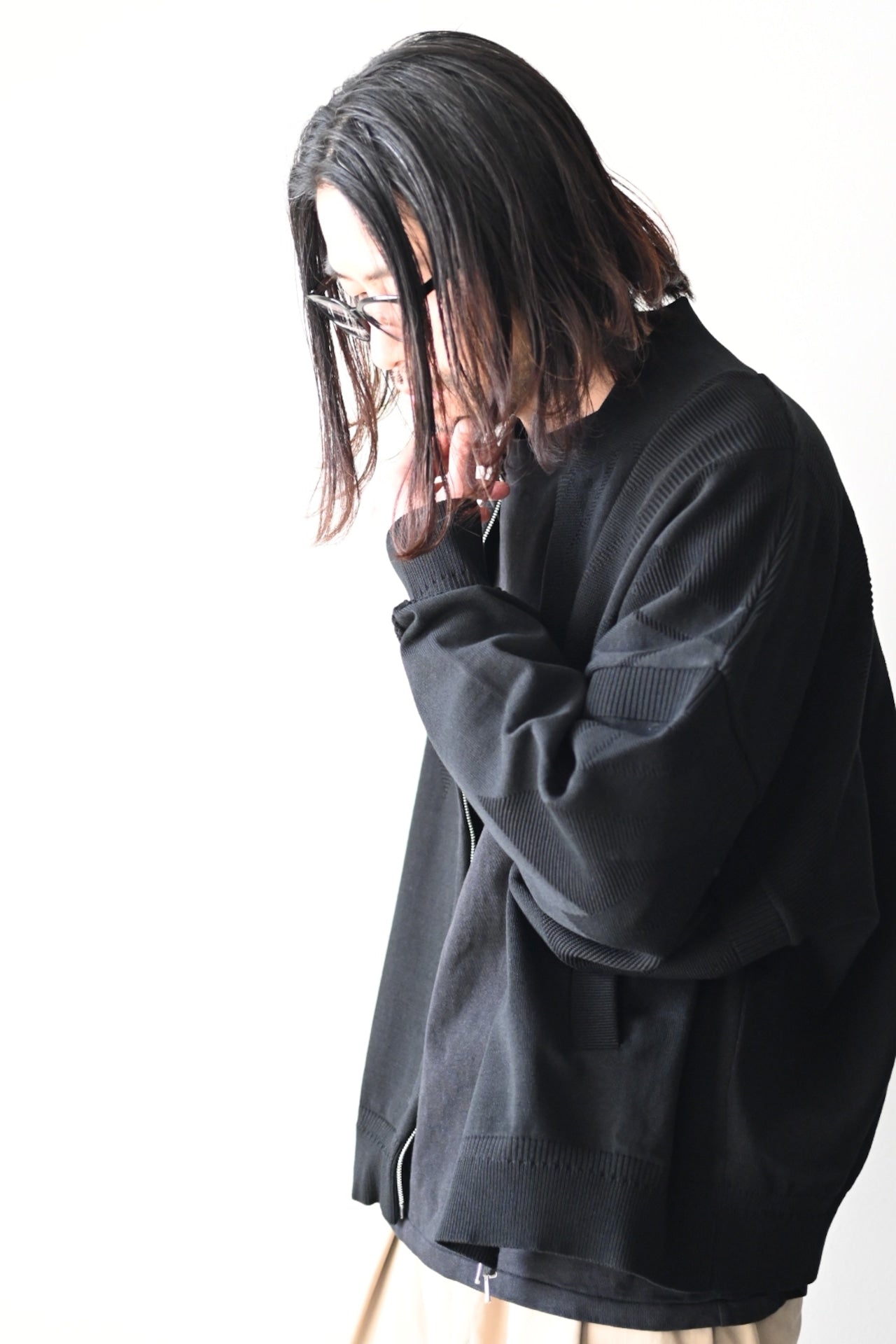 YASHIKI - Seika Knit Blouson [BLACK]