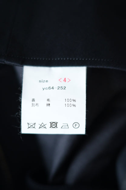山内 - ヘビーウールツイル・サイドシームレスワンタックパンツ [dark navy]
