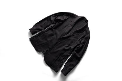 山内 - ウールメッシュクロスジャケット [charcoal brown(洗い加工)]