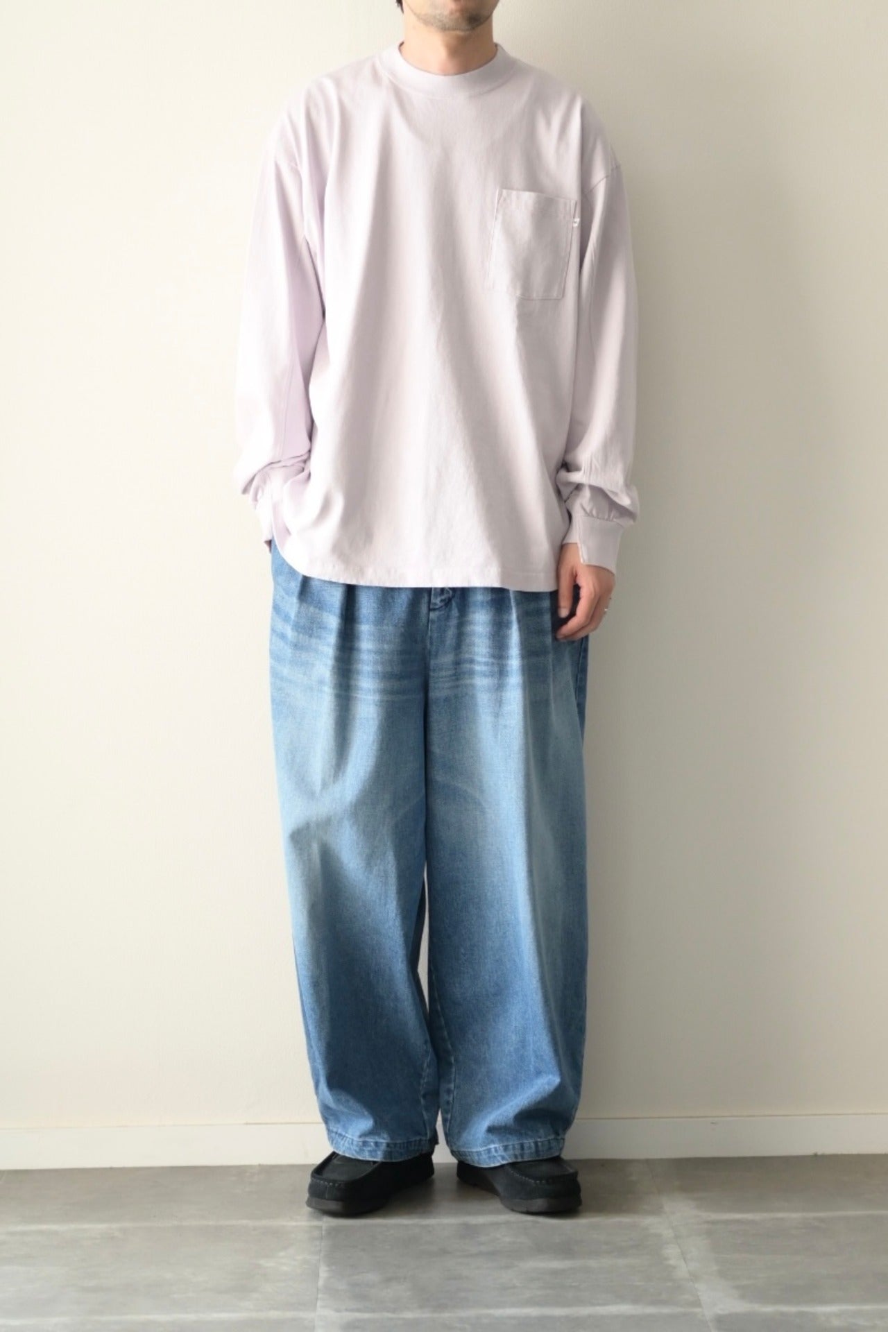 wonderland - Stitch L/S T-shirts [LIGHT GRAY]