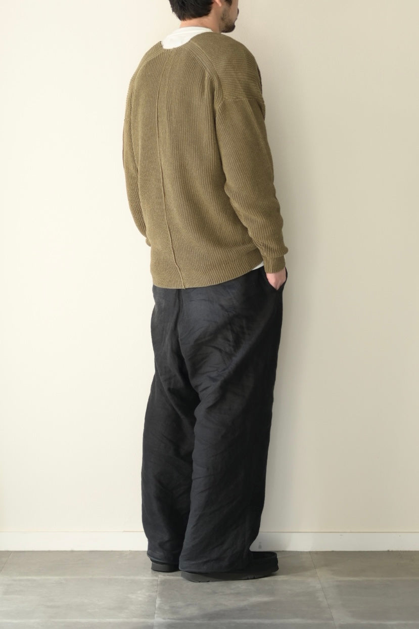 phebus - HEMP KNIT ZIP-UP JUMPER [COYOTE KHAKI]