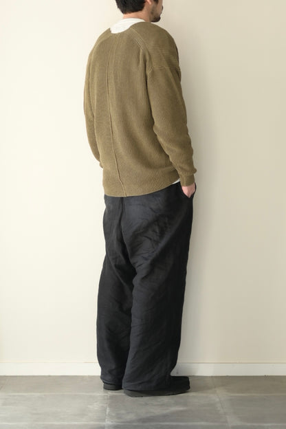 phebus - HEMP KNIT ZIP-UP JUMPER [COYOTE KHAKI]