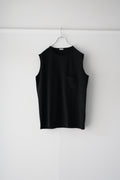 phebus フィーバス COTTON JERSEY SLEEVELESS SHIRT BLACK