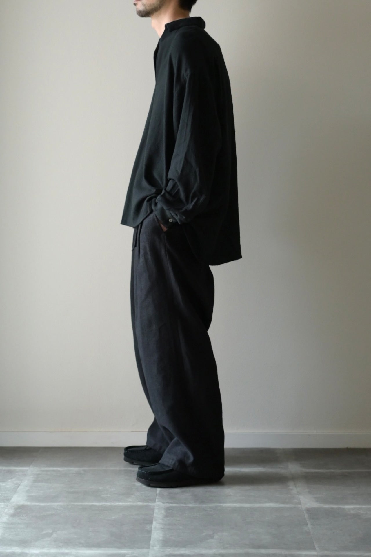 Blanc YM - HEMP BROWSING PANTS [BLACK]