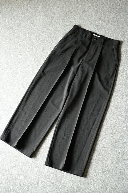 SAYATOMO - 1-Tack Baggy Slacks [BLACK]