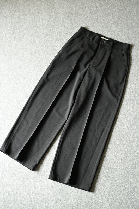 SAYATOMO - 1-Tack Baggy Slacks [BLACK]