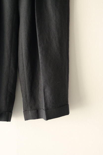 Blanc YM - Linen Silk Oversize Pants [BLACK]