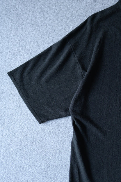 phebus - RAW SILK KNIT T-SHIRT [BLACK]