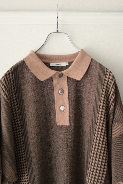 YASHIKI (ヤシキ) - Aotsuyu Knit Polo [PINK]