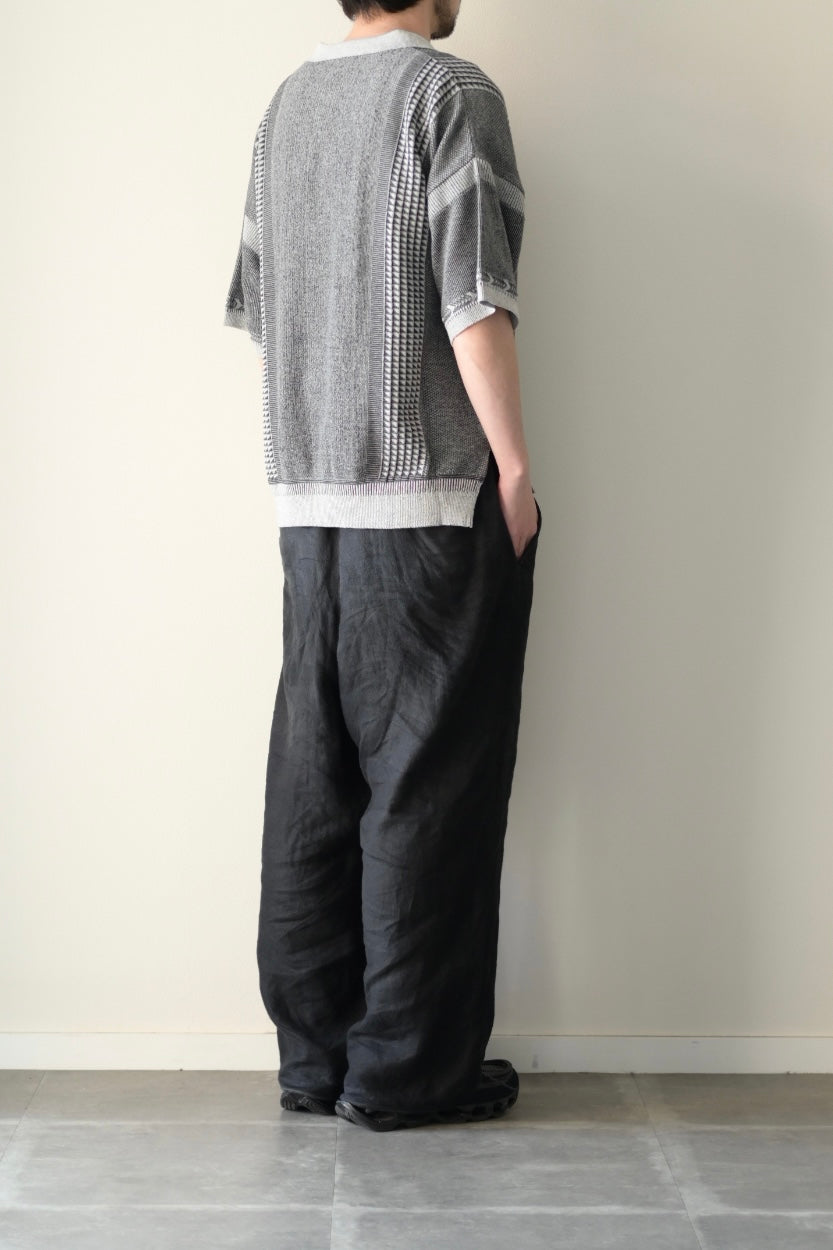 YASHIKI (ヤシキ) - Aotsuyu Knit Polo [MIX-GRAY]