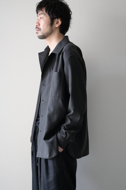 山内 - ビンテージシルクギャバ・ダブルオープンカラーシャツ