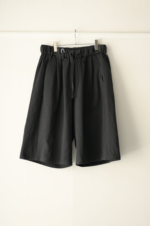 Blanc YM ブランワイエム Cotton Buggy Half Pants ブラック