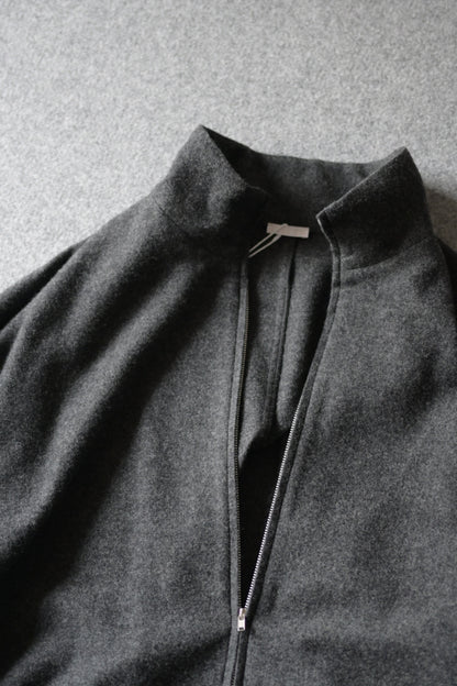 Blanc YM - CASHMERE ZIP JACKET [CHARCOAL GRAY]