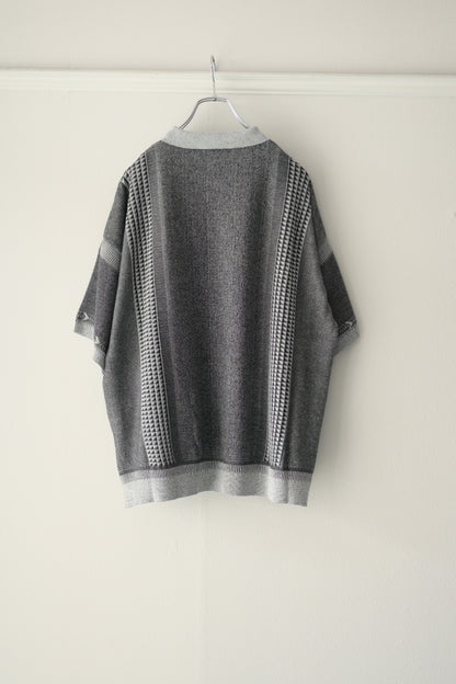 YASHIKI (ヤシキ) - Aotsuyu Knit Polo [MIX-GRAY]