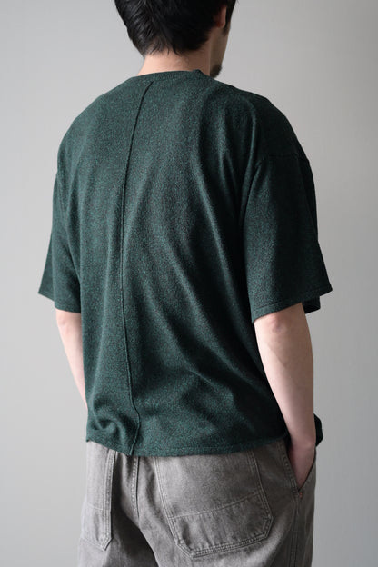 phebus - RAW SILK KNIT T-SHIRT [FOREST GREEN]