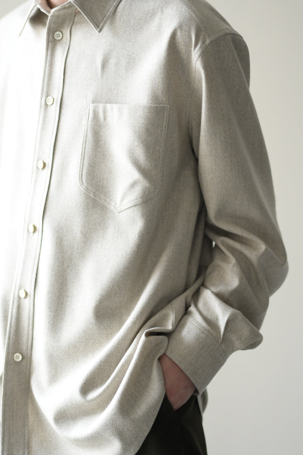 Yamauchi - Blue Fox x Yak x Wool Double Stitch Shirt
