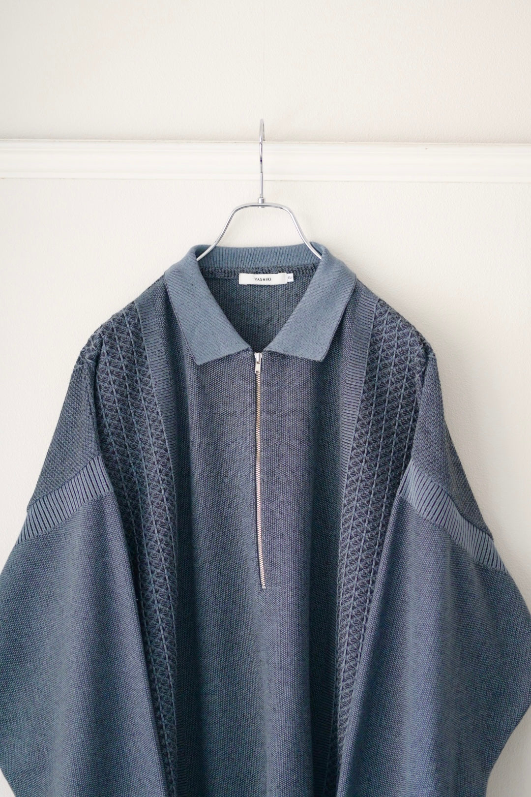 YASHIKI Kanto Zip Polo [BLUE] 通販 | ヤシキ ニットポロ | turf