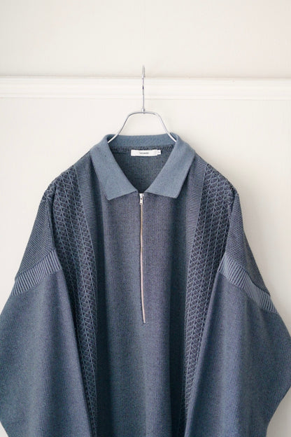 YASHIKI (ヤシキ) - Kanto Zip Polo [BLUE]