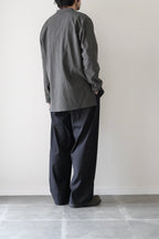 Yamauchi - Black dyed strong twist cotton voile cloth pajama shirt