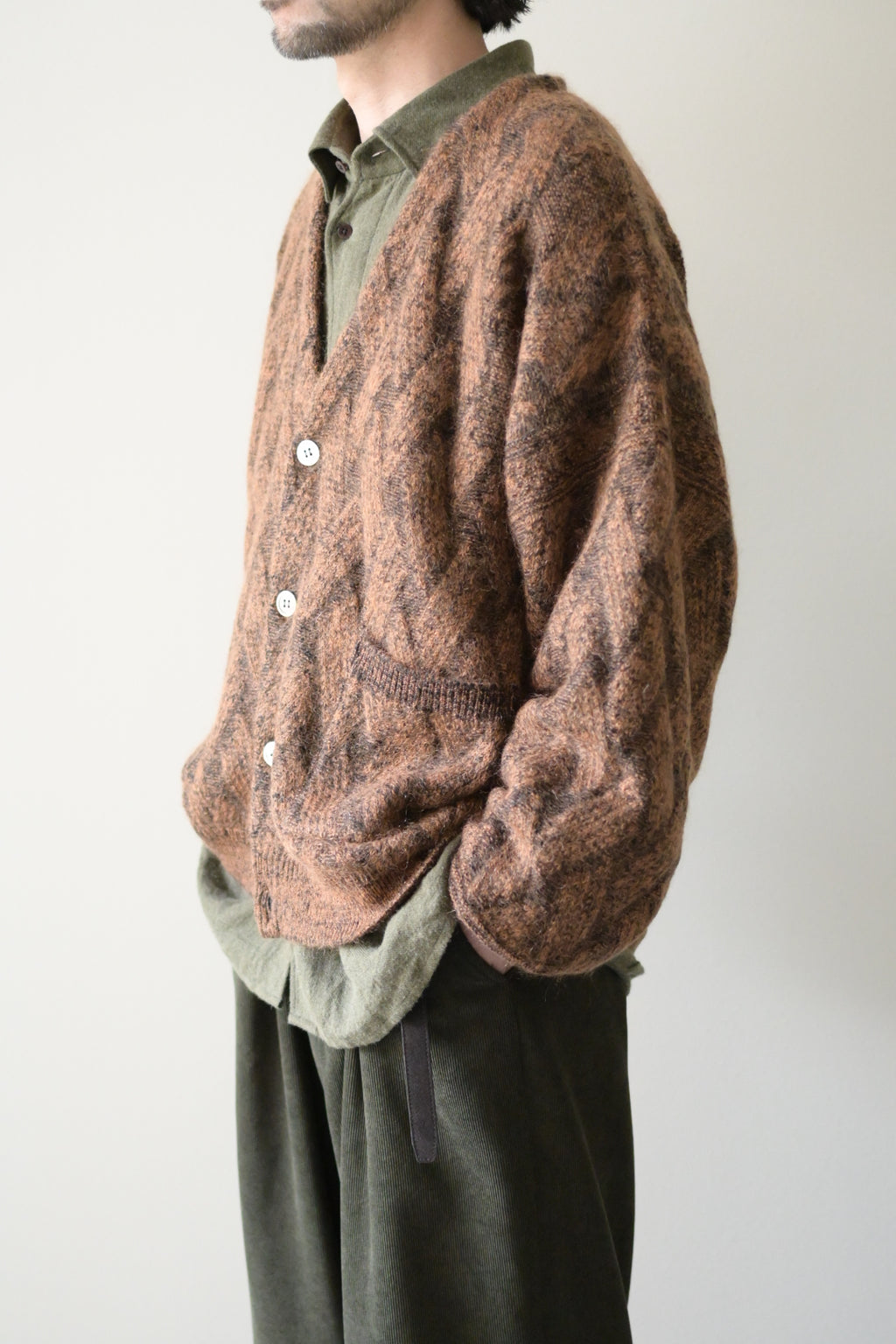 YASHIKI - Ochiba mohair Cardigan [ORANGE]