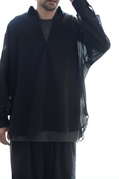 Blanc YM (ブランワイエム) - Superior Cotton Skipper Shirts [Black]