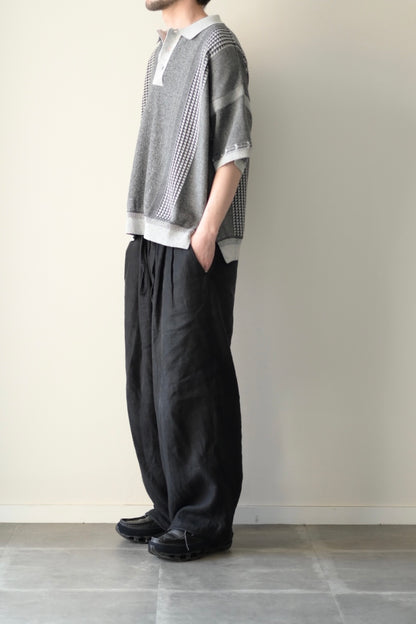YASHIKI (ヤシキ) - Aotsuyu Knit Polo [MIX-GRAY]