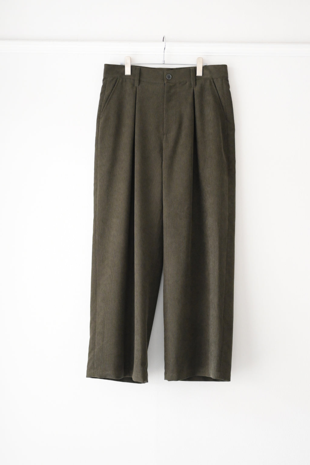 SAYATOMO - 2-Tack Corduroy Baggy Trousers [OLIVE]