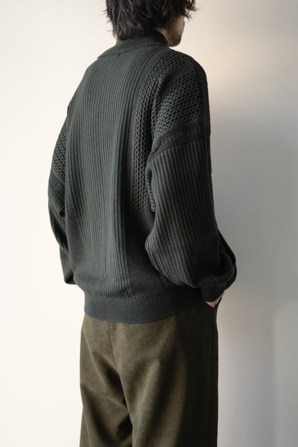 YASHIKI - Akiiro Drivers Knit [DARK-OLIVE]