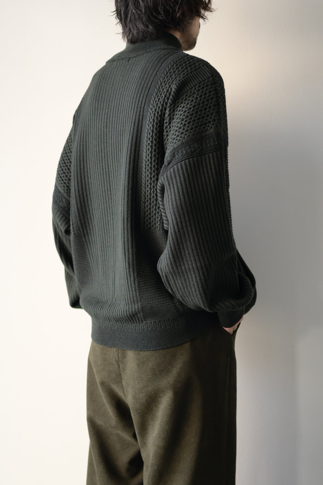 YASHIKI - Akiiro Drivers Knit [DARK-OLIVE]