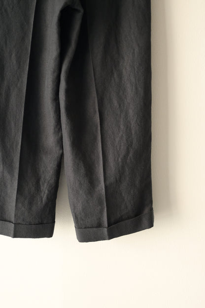 Blanc YM - Linen Silk Oversize Pants [BLACK]