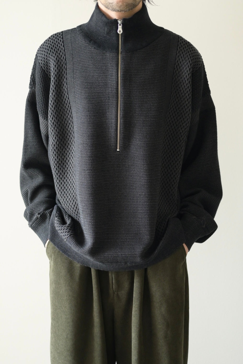 YASHIKI - Karita Half Zip Knit [BLACK]