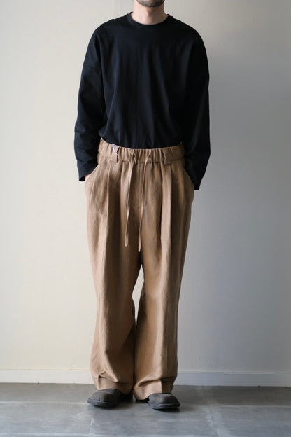 Blanc YM - Linen Silk Oversize Pants [BEIGE]