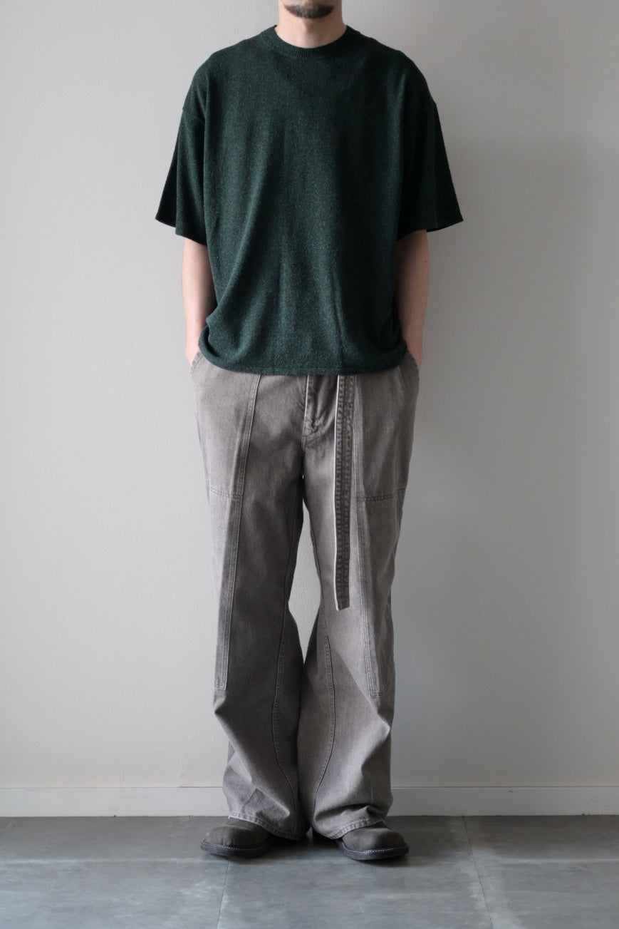 phebus - RAW SILK KNIT T-SHIRT [FOREST GREEN]