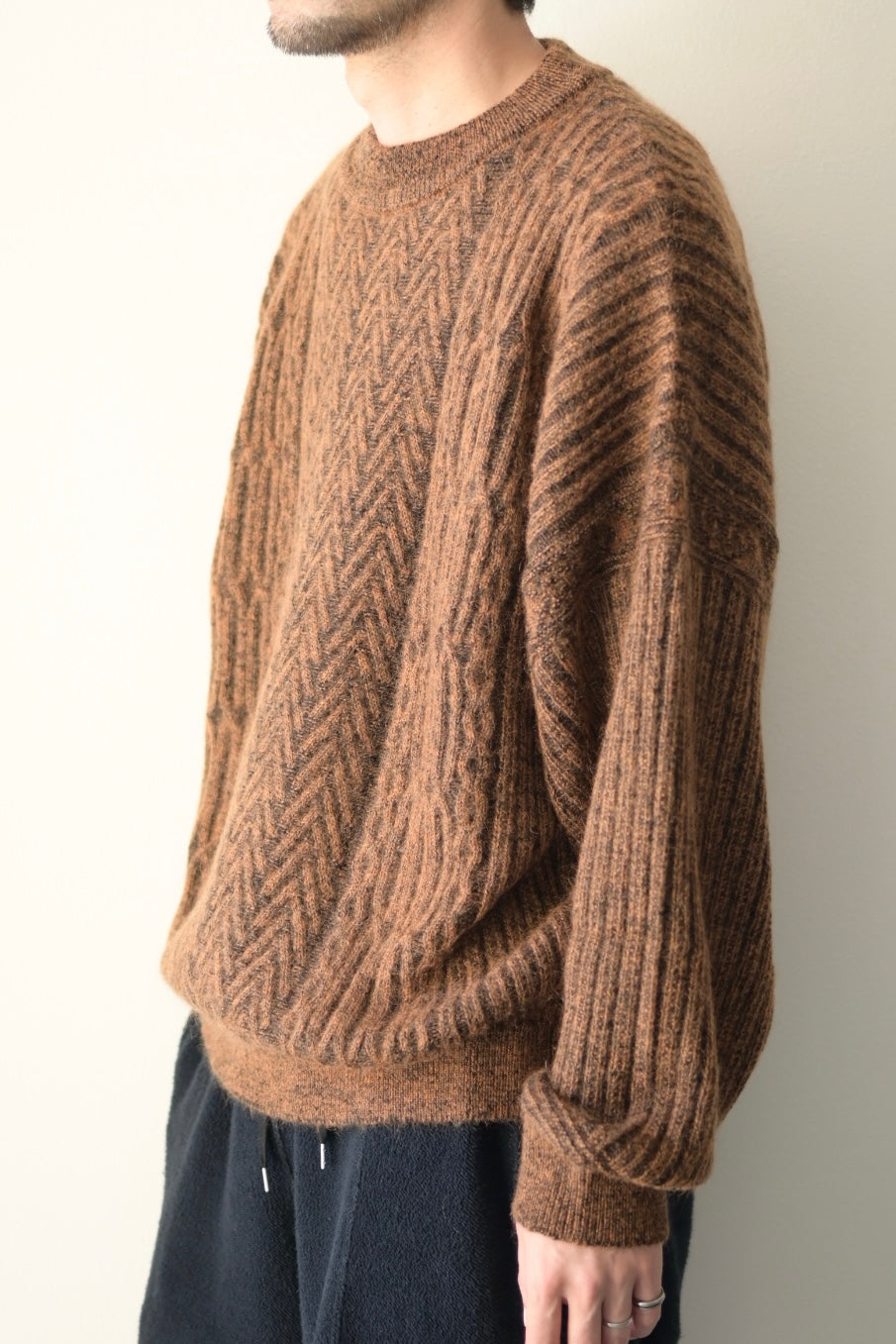 YASHIKI - Sekkei mohair Knit [ORANGE]