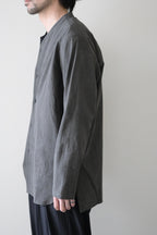 Yamauchi - Black dyed strong twist cotton voile cloth pajama shirt