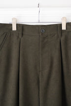 SAYATOMO - 2-Tack Corduroy Baggy Trousers [OLIVE]