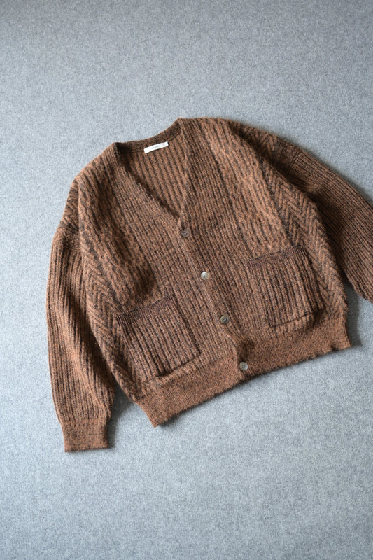 YASHIKI - Sekkei mohair Cardigan [ORANGE]