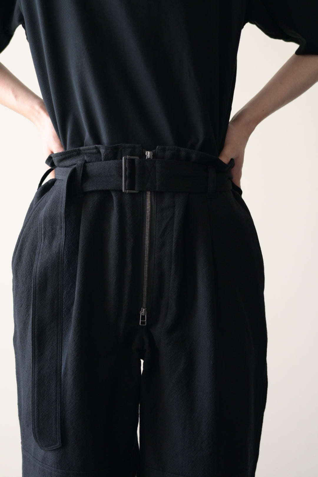 山内 - ウォッシュドウールリネンツイル・ツナギパンツ