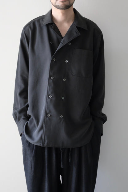 山内 - ビンテージシルクギャバ・ダブルオープンカラーシャツ