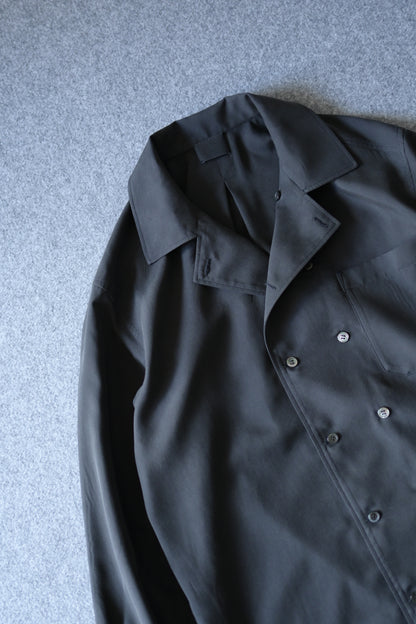 山内 - ビンテージシルクギャバ・ダブルオープンカラーシャツ