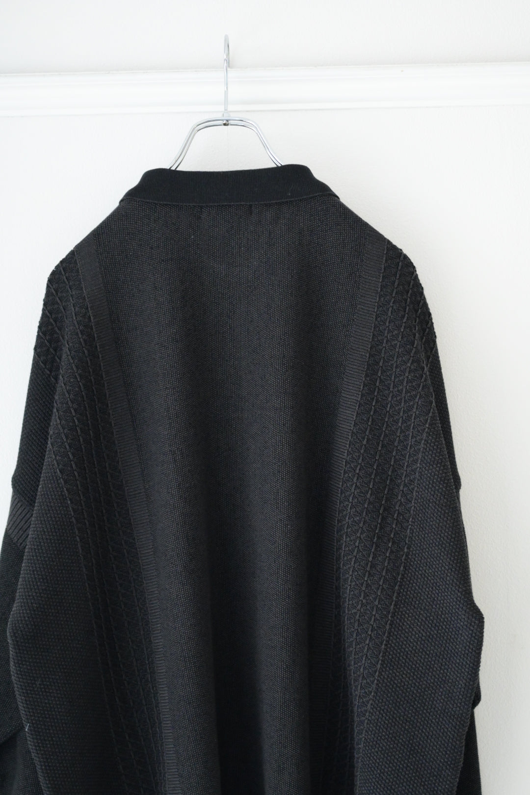 YASHIKI ヤシキUmiiro Knit Polo BLACK 2 YASHIKI - 【ラスト1点】【25SS】Umiiro Knit Polo(BLACK) | Salty