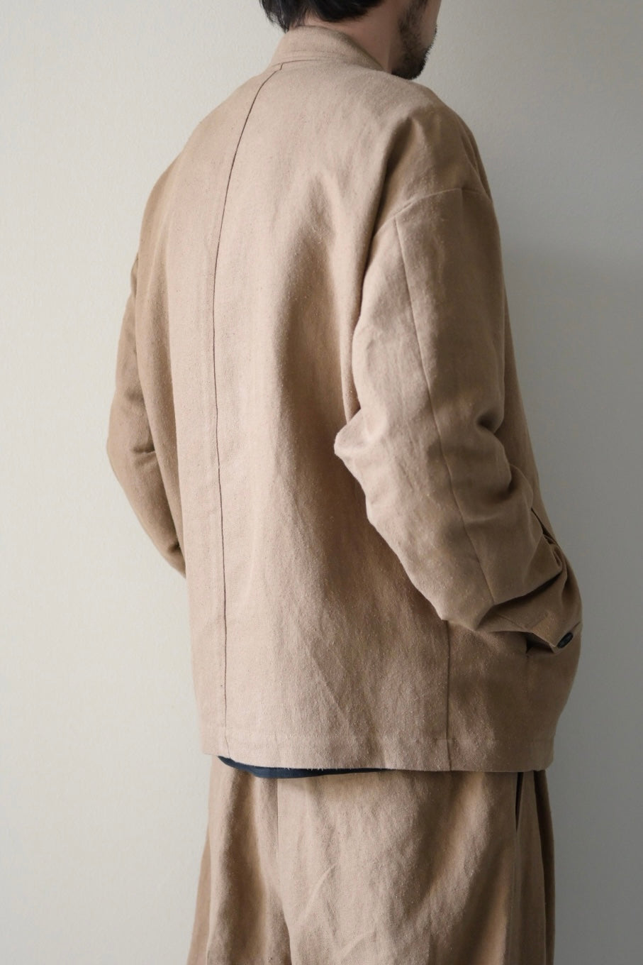 Blanc YM ブランワイエム Linen Silk Shirt JKT BEIGE 通販