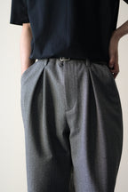 SAYATOMO - 2-Tack Herringbone Wide Slacks