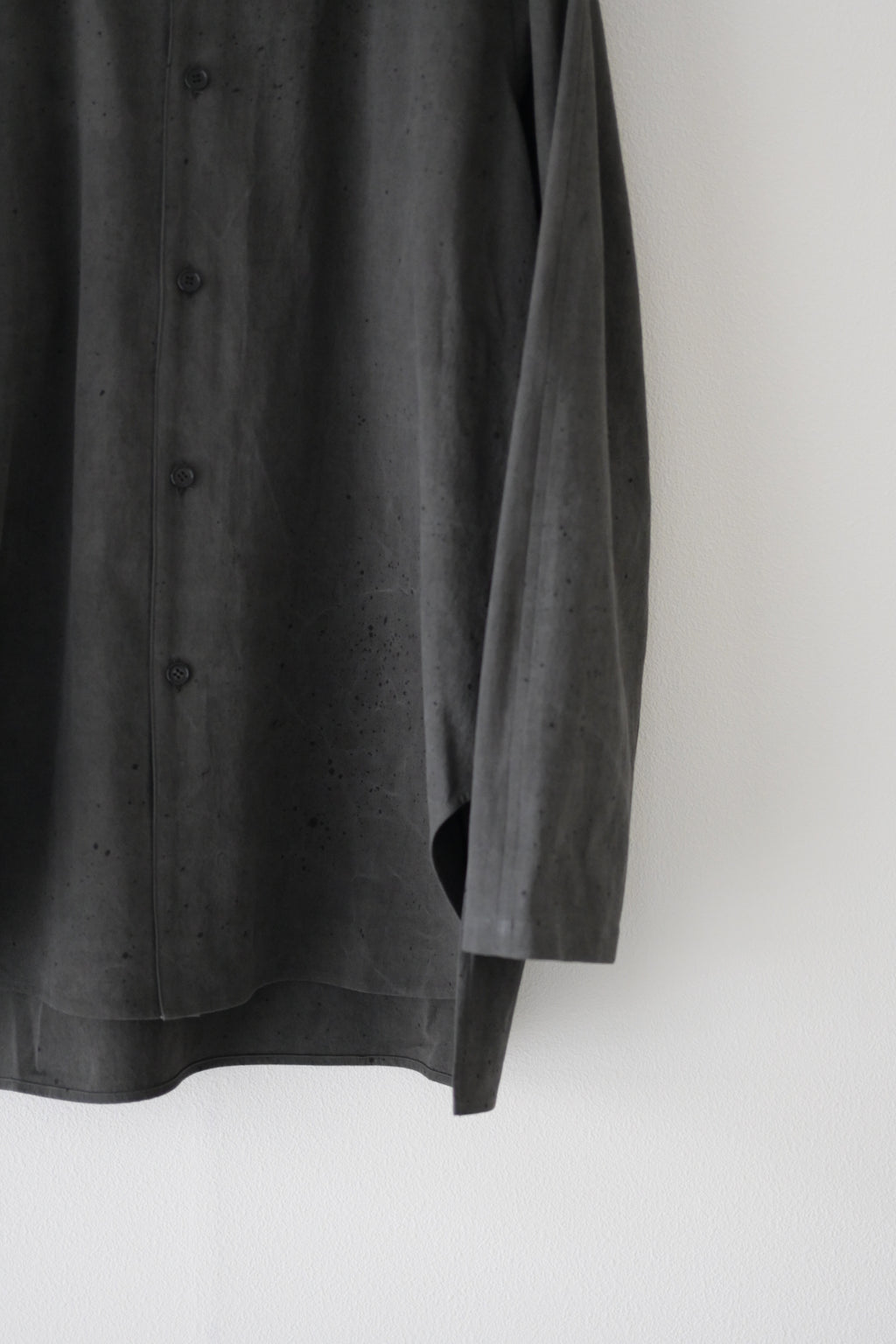 Yamauchi - Black dyed strong twist cotton voile cloth pajama shirt