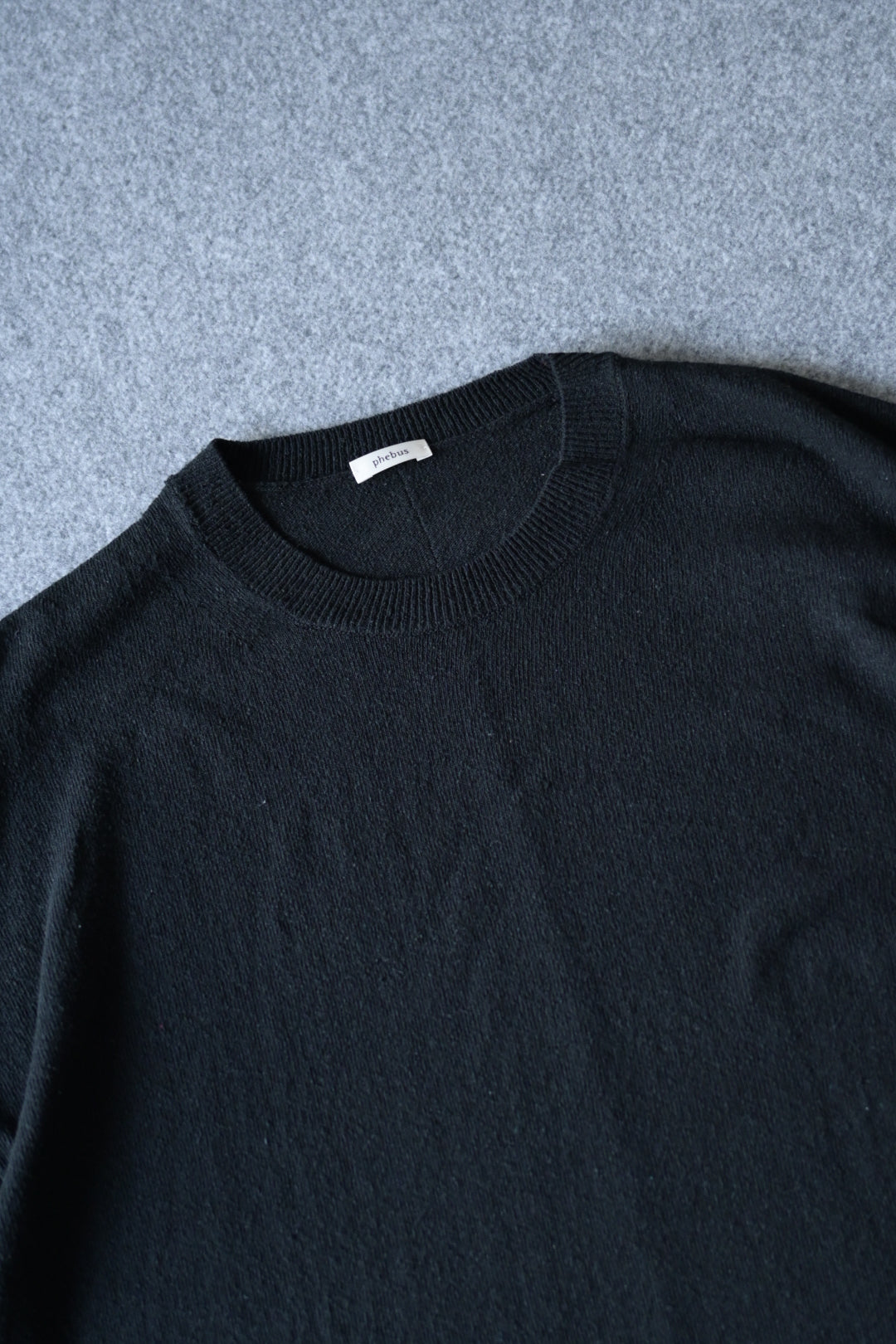 phebus - RAW SILK KNIT T-SHIRT [BLACK]