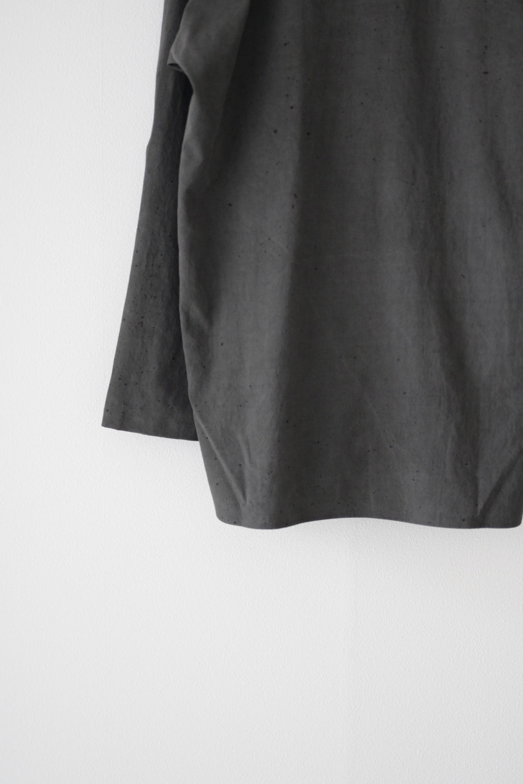 Yamauchi - Black dyed strong twist cotton voile cloth pajama shirt