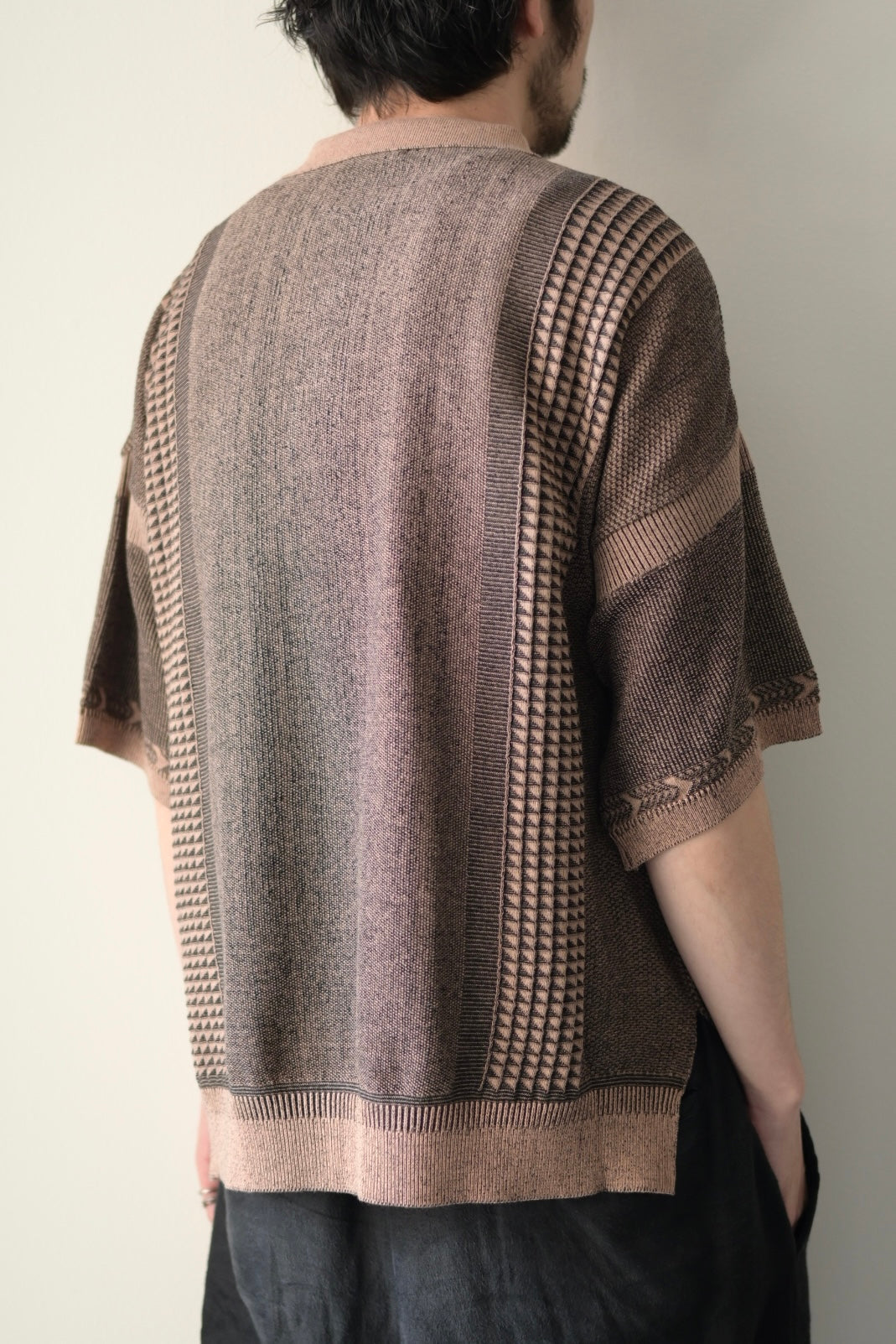 YASHIKI (ヤシキ) - Aotsuyu Knit Polo [PINK]