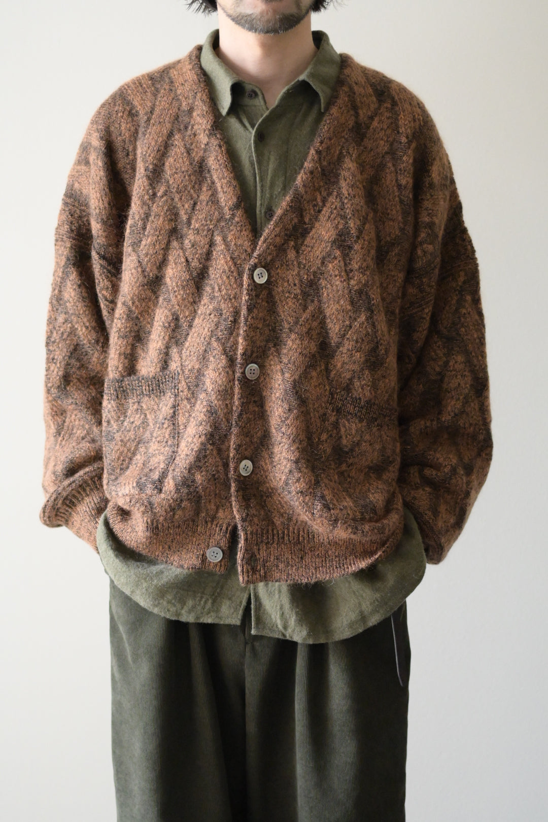 YASHIKI - Ochiba mohair Cardigan [ORANGE]