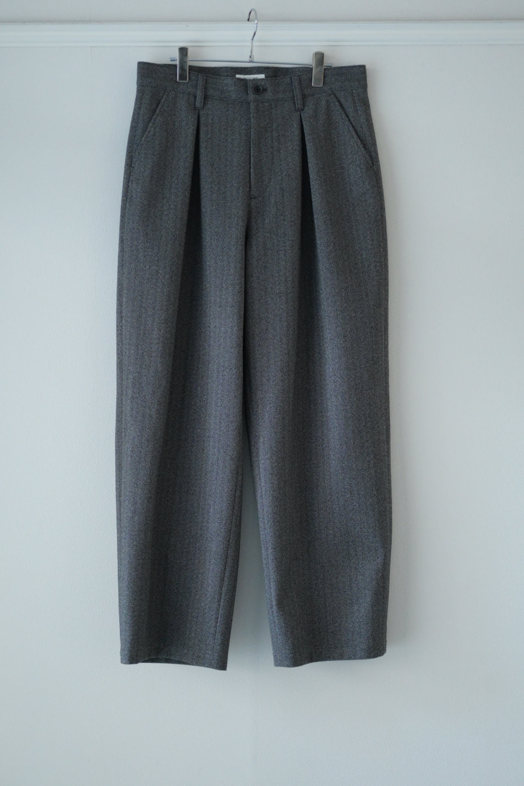 SAYATOMO - 2-Tack Herringbone Wide Slacks